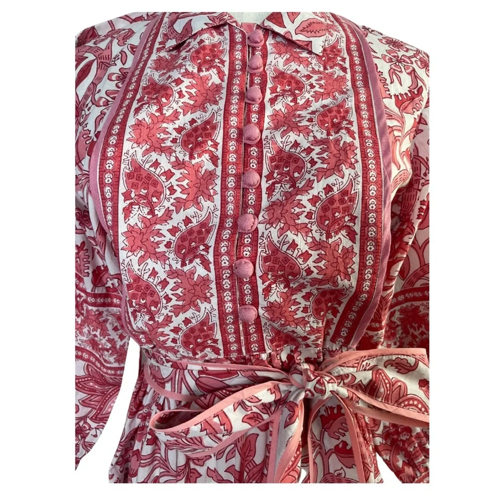 Block Print Belted Dress - Picture 5 of 8